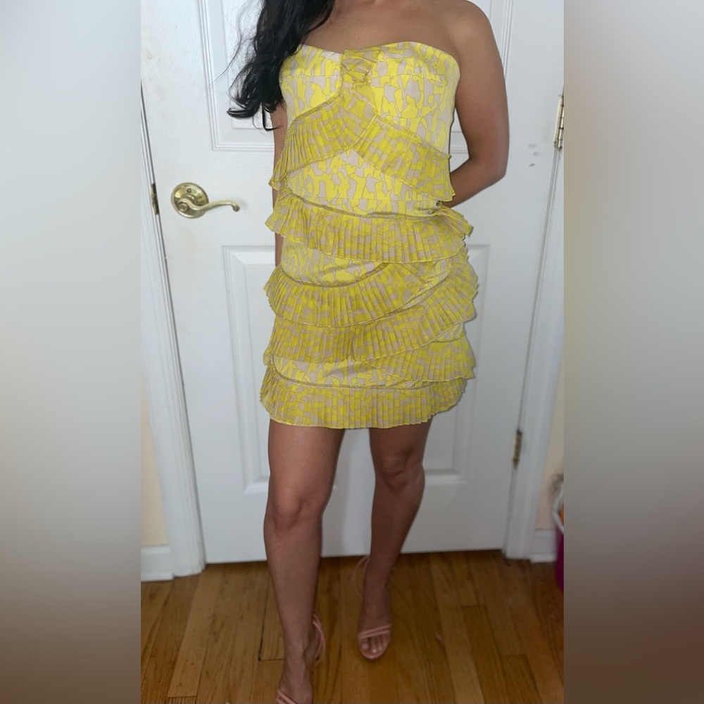 Cynthia Steffe Ruffled Strapless Dress